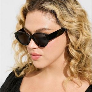 Torrid Black Angular Cateye Smoke Lens Sunglasses NWT